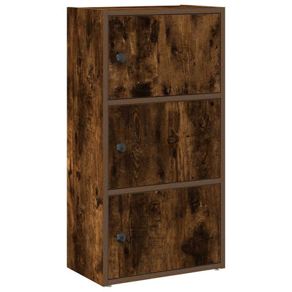 Bookcase Smoked Oak 40x24x77 cm Engineered Wood