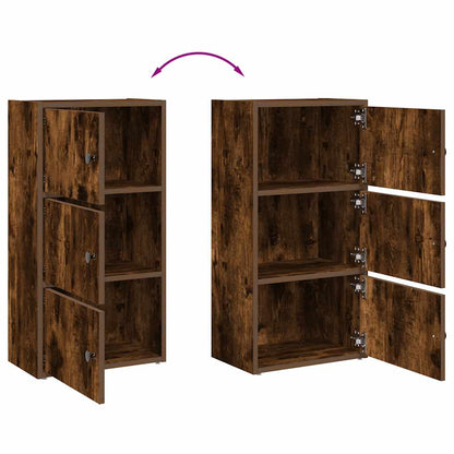 Bookcase Smoked Oak 40x24x77 cm Engineered Wood