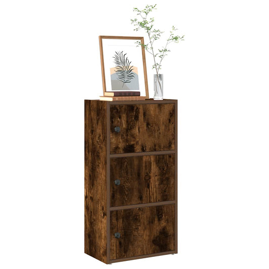 Bookcase Smoked Oak 40x24x77 cm Engineered Wood