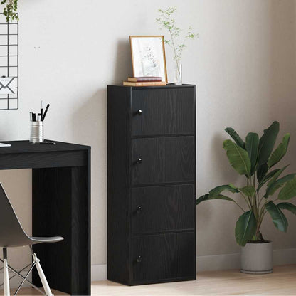 Bookcase Black Oak 40x24x102 cm Engineered Wood