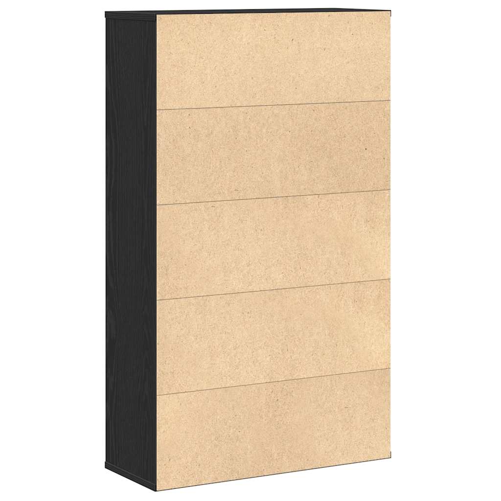 Bookcase Black Oak 60x24x101.5 cm Engineered Wood