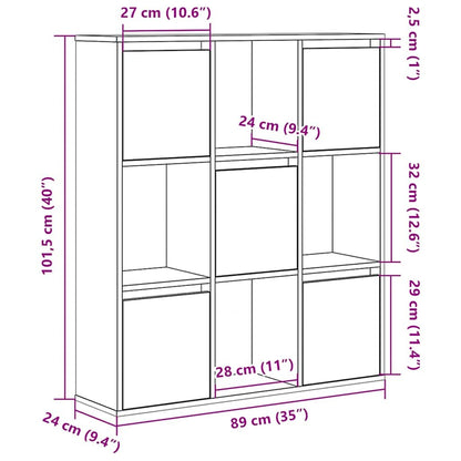 Bookcase Sonoma Oak 89x24x101.5 cm Engineered Wood