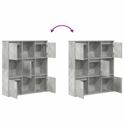 Bookcase Concrete Grey 89x24x101.5 cm Engineered Wood