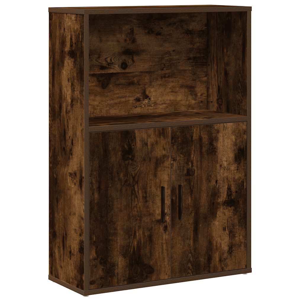 Bookcase Smoked Oak 60x24x85 cm Engineered Wood