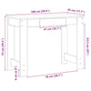 Desk Black 100x45x75 cm Engineered Wood