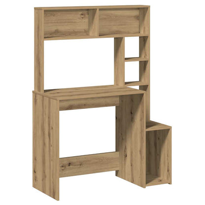 Desk with Shelves Artisan Oak 100x45x140 cm Engineered Wood