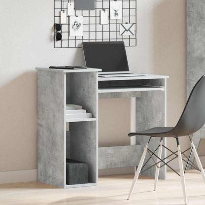 Desk with Shelves Concrete Grey 84x40x78 cm Engineered Wood
