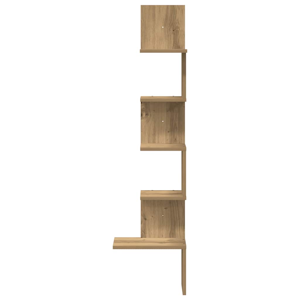 Wall Corner Shelf Artisan Oak 32x32x127,5 cm Engineered Wood