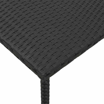 Garden Coffee Table Rectangular Black 40x40x37 cm Poly Rattan