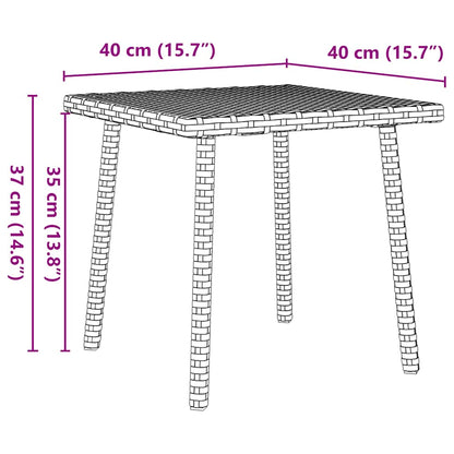 Garden Coffee Table Rectangular Black 40x40x37 cm Poly Rattan