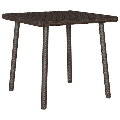 Garden Coffee Table Rectangular Brown 40x40x37 cm Poly Rattan