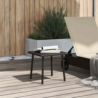 Garden Coffee Table Rectangular Brown 40x40x37 cm Poly Rattan