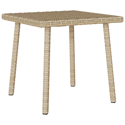 Garden Coffee Table Rectangular Beige 40x40x37 cm Poly Rattan
