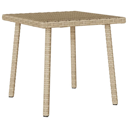 Garden Coffee Table Rectangular Beige 40x40x37 cm Poly Rattan