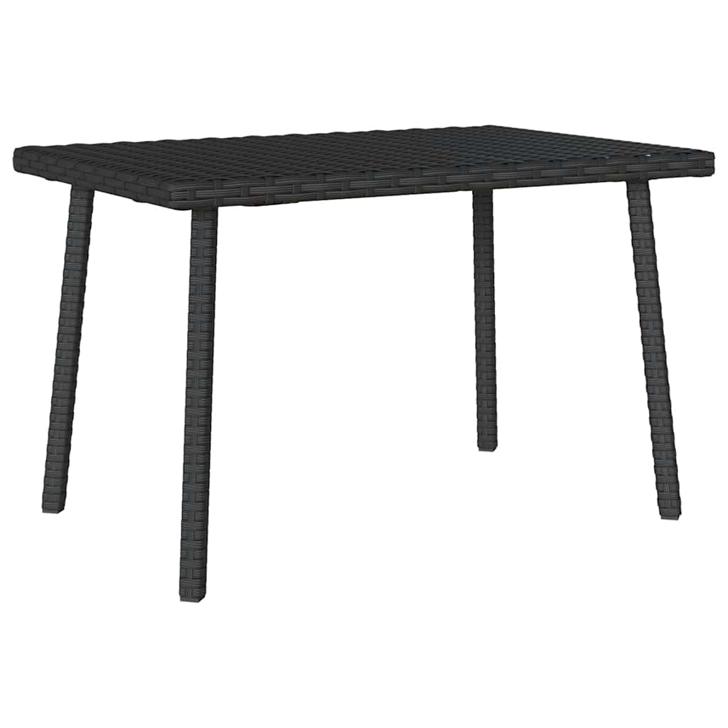 Garden Coffee Table Rectangular Black 60x40x37 cm Poly Rattan