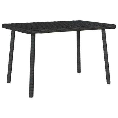 Garden Coffee Table Rectangular Black 60x40x37 cm Poly Rattan