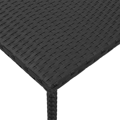 Garden Coffee Table Rectangular Black 60x40x37 cm Poly Rattan