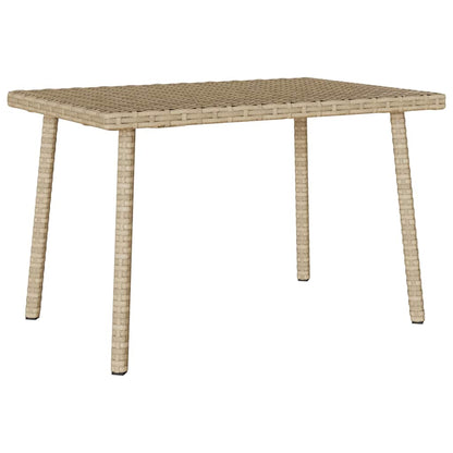 Garden Coffee Table Rectangular Beige 60x40x37 cm Poly Rattan
