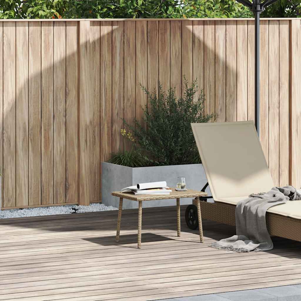 Garden Coffee Table Rectangular Beige 60x40x37 cm Poly Rattan