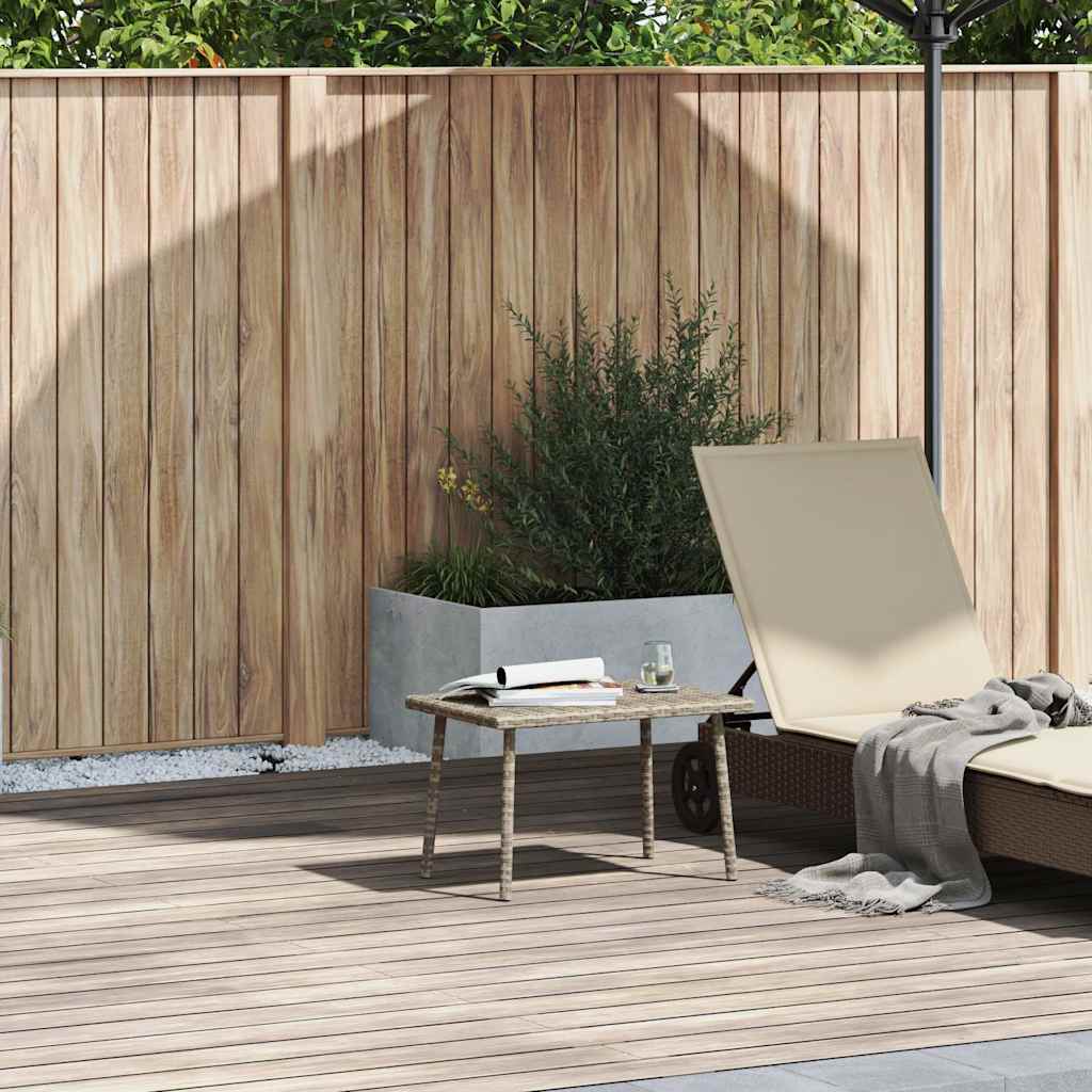 Garden Coffee Table Rectangular Light Grey 60x40x37 cm Poly Rattan
