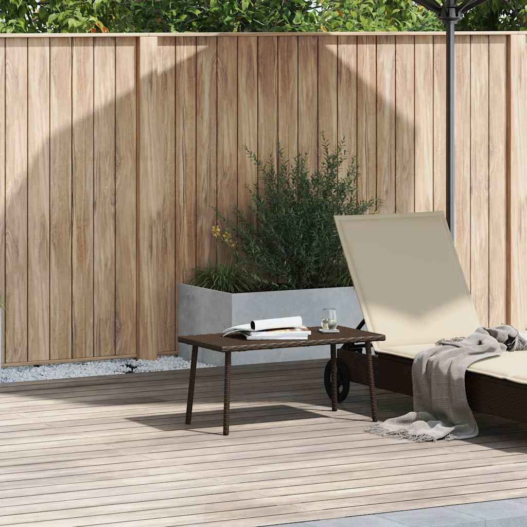 Garden Coffee Table Rectangular Brown 80x40x37 cm Poly Rattan