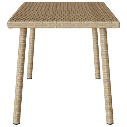 Garden Coffee Table Rectangular Beige 80x40x37 cm Poly Rattan