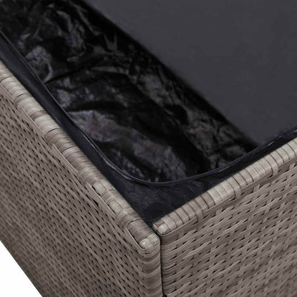 Garden Storage Box Grey 110x50x58 cm Poly Rattan