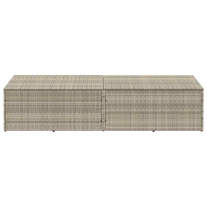 Garden Storage Box Light Grey 220x50x58 cm Poly Rattan