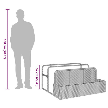 Poolside Float Storage Brown 110x100x57 cm Poly Rattan