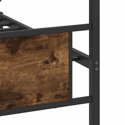 Metal Bed Frame without Mattress Smoked Oak 200x200 cm