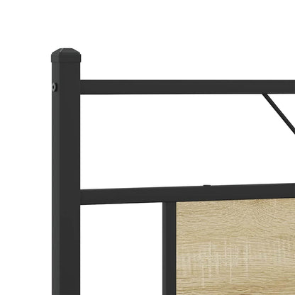 Metal Bed Frame without Mattress Sonoma Oak 160x200 cm