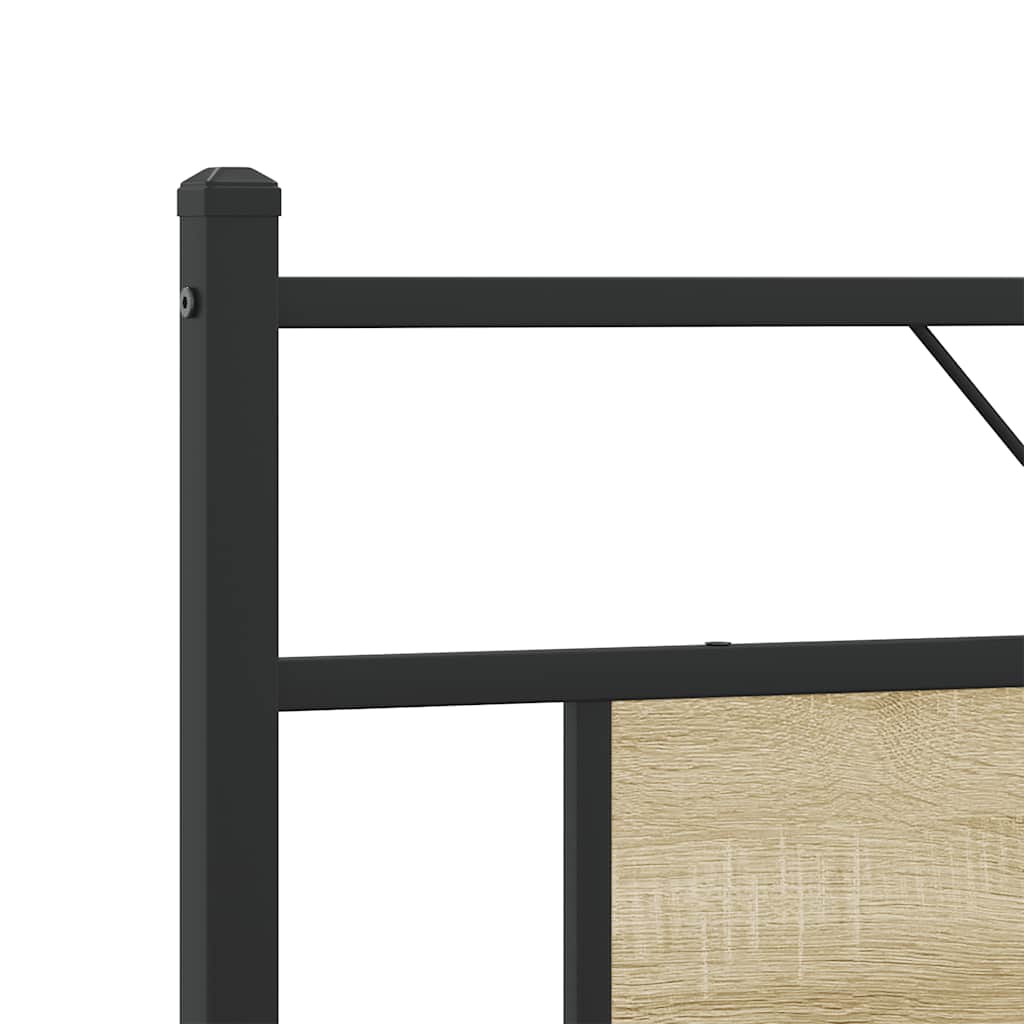Metal Bed Frame without Mattress Sonoma Oak 183x213 cm