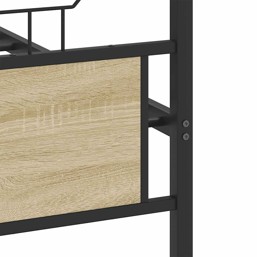 Metal Bed Frame without Mattress Sonoma Oak 183x213 cm