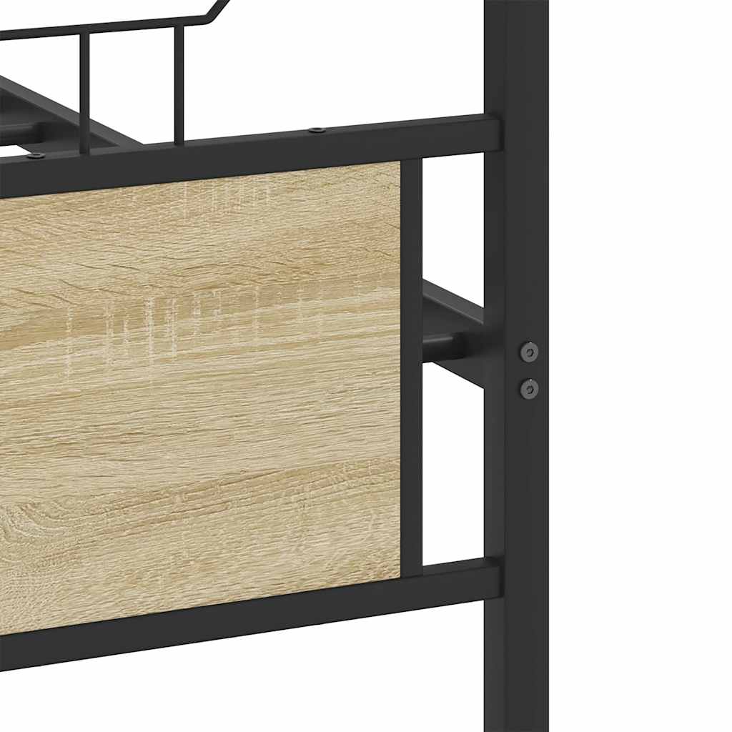 Metal Bed Frame without Mattress Sonoma Oak 193x201 cm