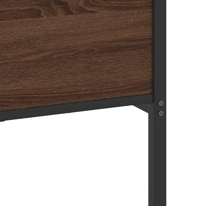 Metal Bed Frame without Mattress Brown Oak 160x200 cm