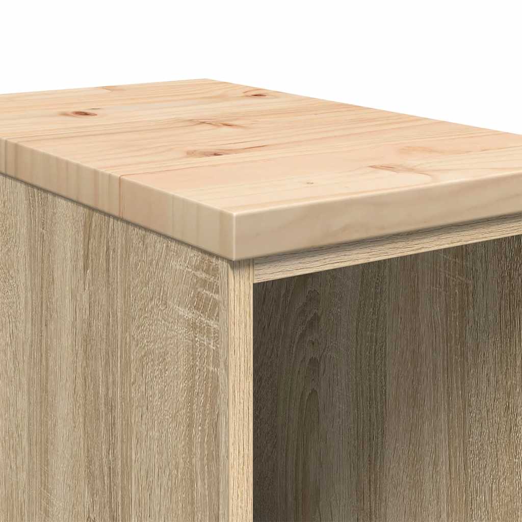 Garage Storage Cabinet Sonoma Oak 30x51x85 cm Solid Wood Pine