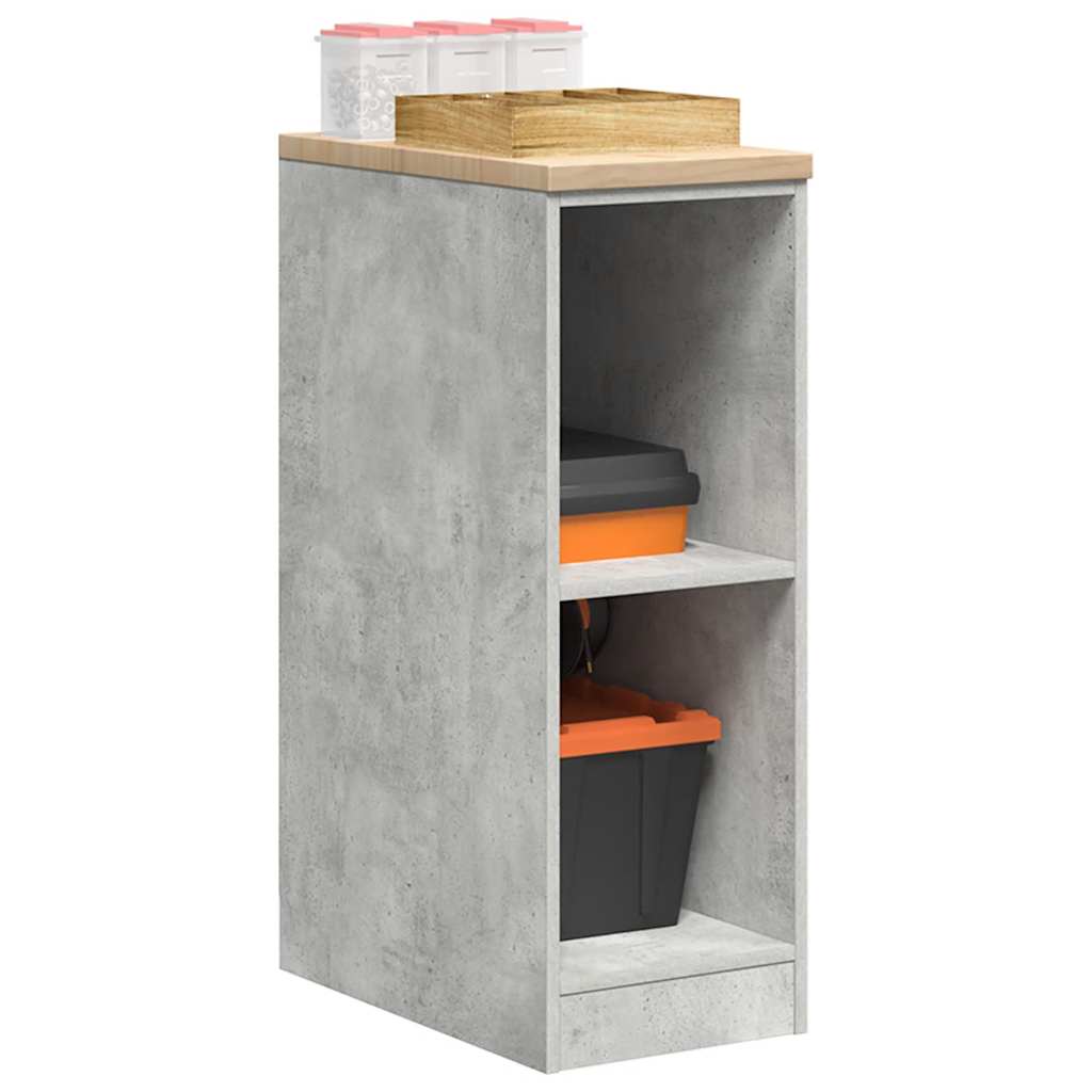 Garage Storage Cabinet Concrete Grey 30x51x85 cm Solid Wood Pine
