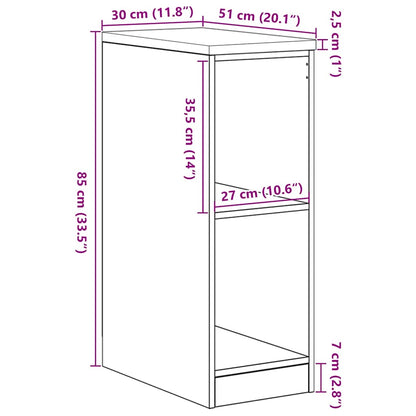 Garage Storage Cabinet Old Wood 30x51x85 cm Solid Wood Pine