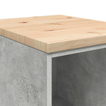 Garage Storage Cabinet Concrete Grey 40x51x85 cm Solid Wood Pine
