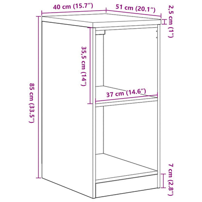 Garage Storage Cabinet Concrete Grey 40x51x85 cm Solid Wood Pine