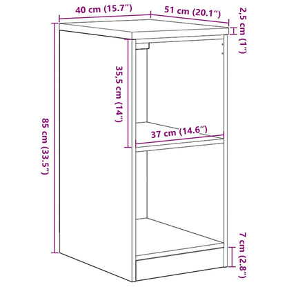 Garage Storage Cabinet Smoked Oak 40x51x85 cm Solid Wood Pine