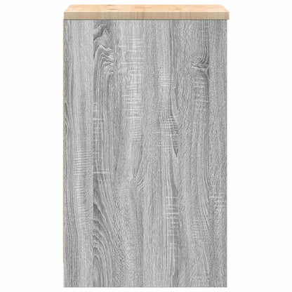 Garage Storage Cabinet Grey Sonoma 40x51x85 cm Solid Wood Pine