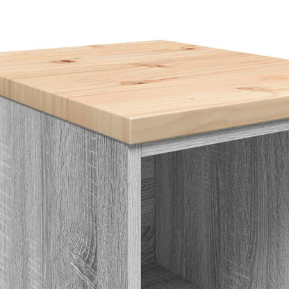 Garage Storage Cabinet Grey Sonoma 40x51x85 cm Solid Wood Pine