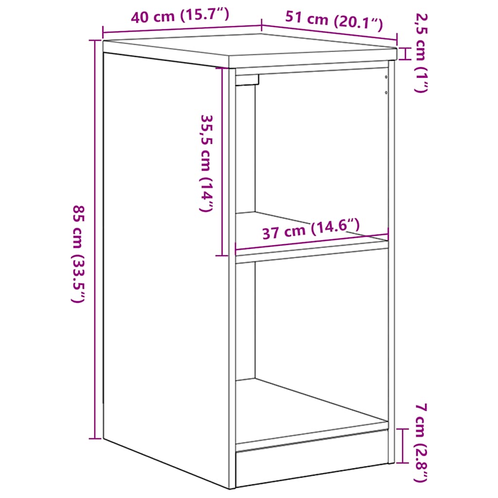 Garage Storage Cabinet Grey Sonoma 40x51x85 cm Solid Wood Pine