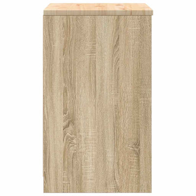 Garage Storage Cabinet Sonoma Oak 60x51x85 cm Solid Wood Pine