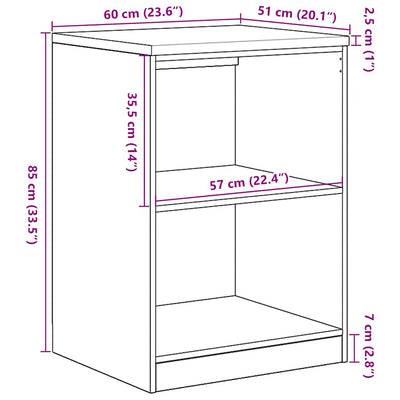 Garage Storage Cabinet Sonoma Oak 60x51x85 cm Solid Wood Pine