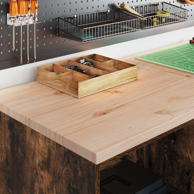 Garage Storage Cabinet Smoked Oak 60x51x85 cm Solid Wood Pine