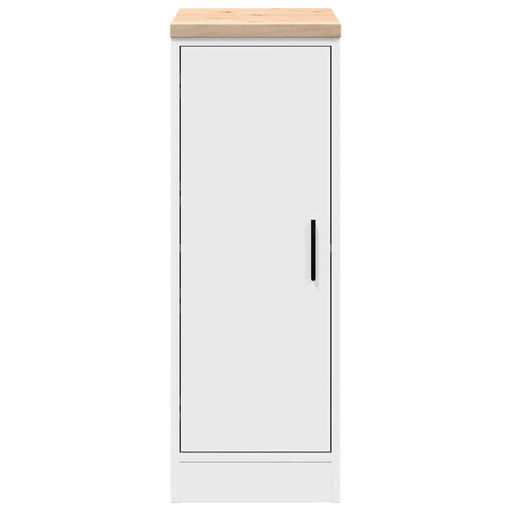 Garage Storage Cabinet White 30x51x85 cm Solid Wood Pine
