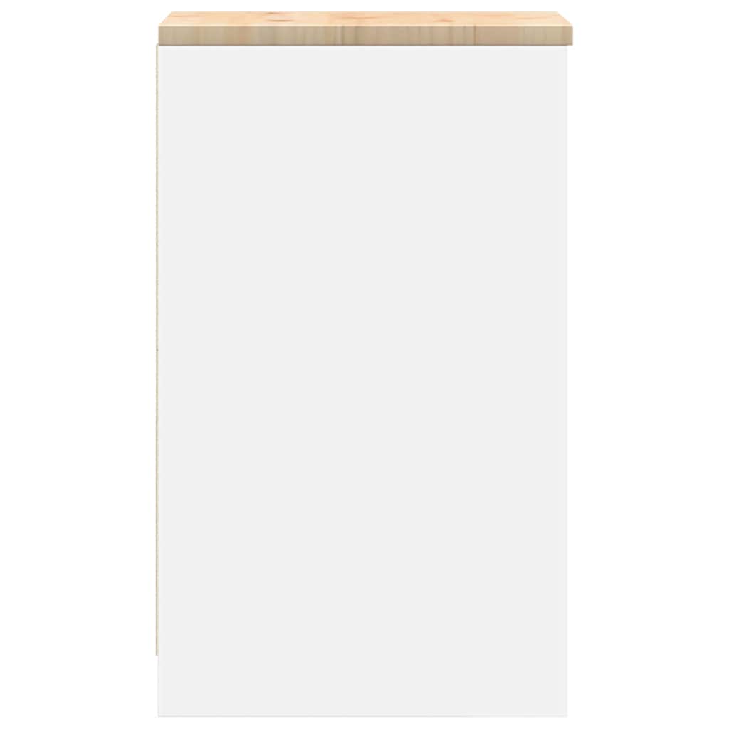 Garage Storage Cabinet White 30x51x85 cm Solid Wood Pine
