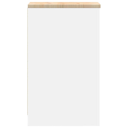 Garage Storage Cabinet White 30x51x85 cm Solid Wood Pine